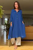 Made in Italy Paulo Pillow Cotton Sailor Dress Lapis Blue /9 =